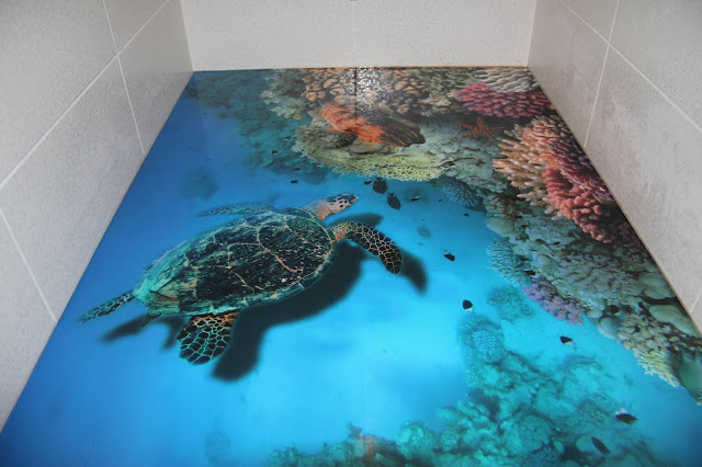 3D bathroom flooring murals art