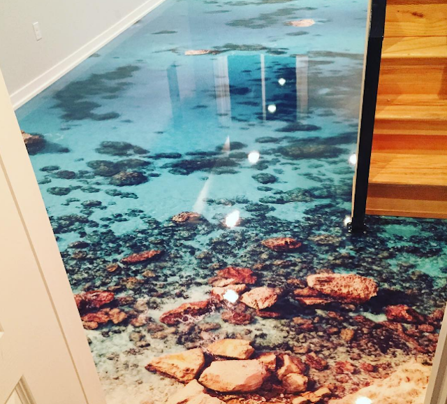 3d epoxy floor, 3d beach flooring, 3d flooring mural