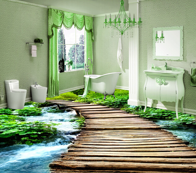 3D epoxy floors for bathroom flooring