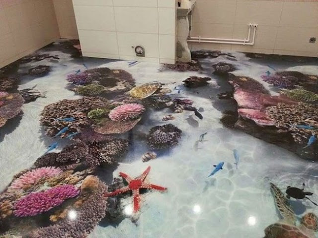 3D floor art for bathroom 3D floors