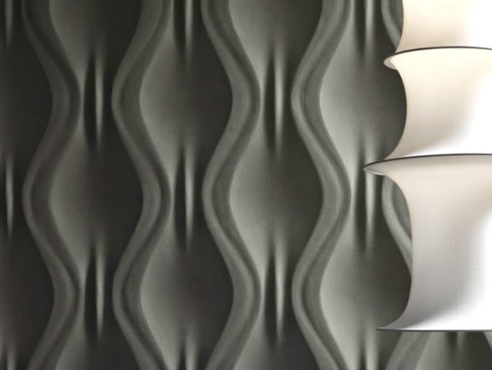 Interior design with wavy 3D decorative wall panels 2017