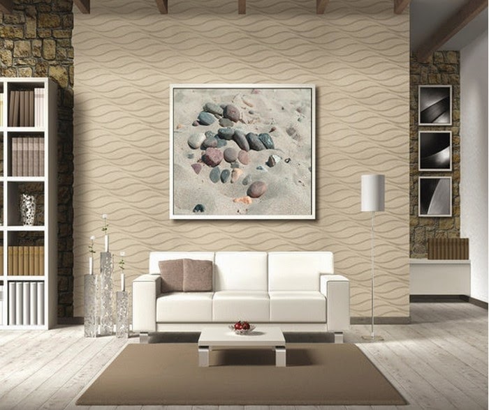 modern wall covering with 3D wall panels in wave style